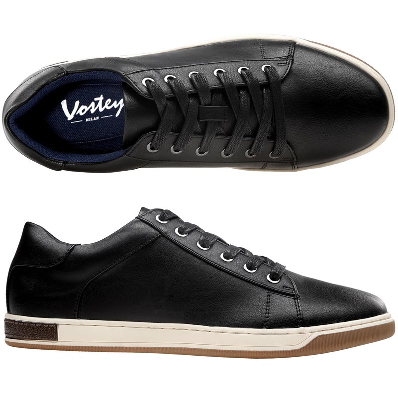 Vostey Men's Sneakers Fashion Black Casual Shoes Dress Sneaker Oxford Shoes(B81Q13 Black 13) - Image 1